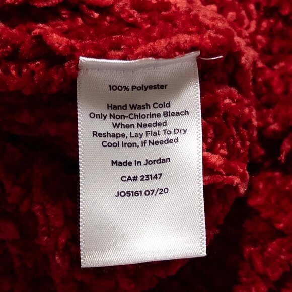 Talbots Sweater Womens Medium Red Chenille Pullover Chunky Knit Soft Cozy Casual - Picture 8 of 8